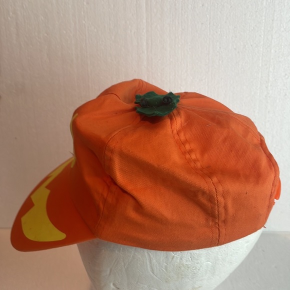 Glow in the dark hat jack-o’-lantern orange pumpkin cap Halloween kids one size - Picture 5 of 7